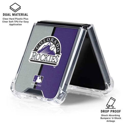 MLB Colorado Rockies Split Galaxy Z Flip6 Clear Case